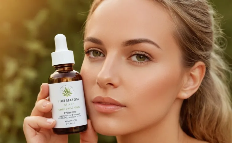 Girl holding facial serum